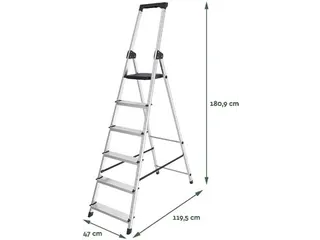 trapladder SL600, aluminium, zilver, 6 treden - 4