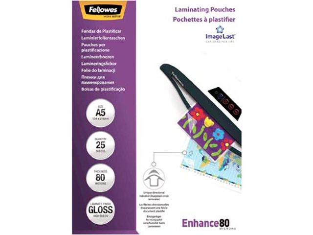 Hoes Enhance A5 80 Micron 25x | FellowesLamineermachine.nl