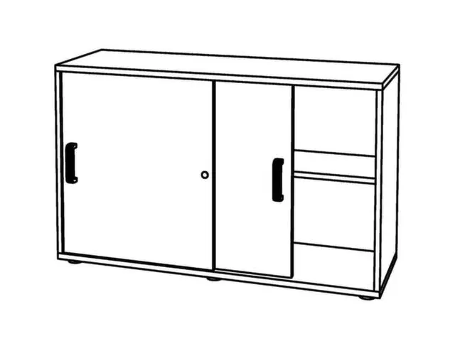 schuifdeurkast,HxBxD 748x1200x400mm,1xhouten vloer,2ordnerhoogte