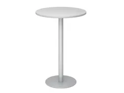 statafel,HxØ 1116x800mm,rond,schotelvoet zilverkleurig,ronde buis