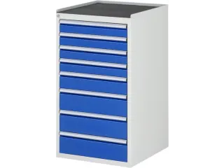 ladekast 1035x580x650mm 8laden cilinderslot RAL7035 RAL5010 metaal - 1
