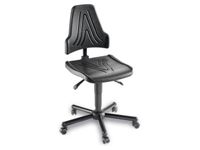 Werkplaatsstoel 480-610mmx470mmx480mm Pu-Zitting Zwart Wielen