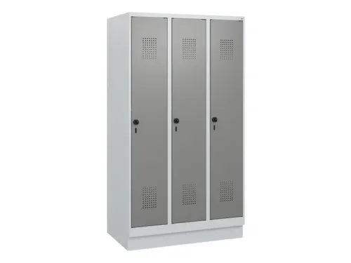schoollocker,HxBxD 1630x900x500mm,3vak,vak B 300mm,draaigrendel,sokkel