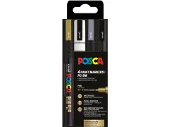 Uni POSCA paintmarker PC-3M 4 stuks metallic