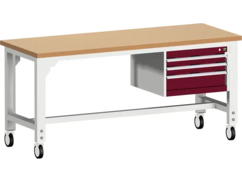 werkbank,verrijdbaar,HxBxD 840-1140x2000x750mm,beukenblad
