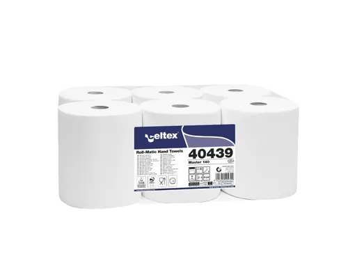 Handdoekrol Celtex 2-laags wit 140 meter krimp a 6 rol