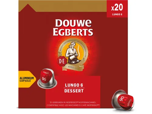 Koffiecups Douwe Egberts Lungo dessert 20 stuks