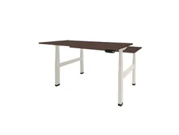 Dextro Plus Duo Zit-sta Bureau Elektrisch 140x80 Logan Eiken 25mm Wit