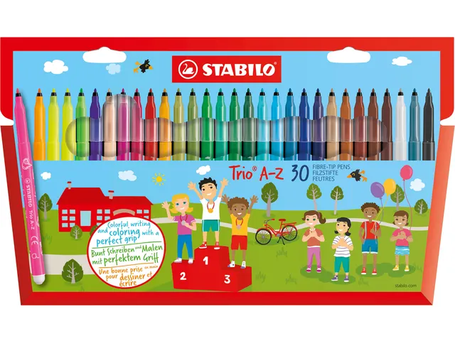 Viltstift Stabilo Trio A-Z Assorti 30Stuks