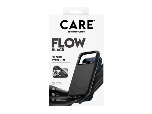 PanzerGlass CARE by Flow Case Black w. Haptic Button & MagSafe i