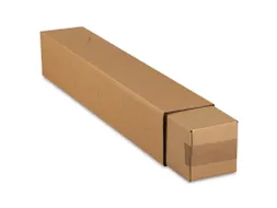 Verzendkoker Vierkant Telescoop 126x126x750/1450mm Bruin Deksel