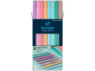 Balpen Schneider Tops 505 F set 8 stuks pastel, blauwschrijvend - 2
