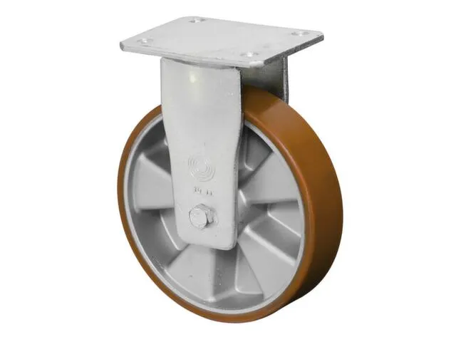 Roulette Fixe Force 200Kg Diam. X Larg. 100X40Mm Fonte Polyuréthane