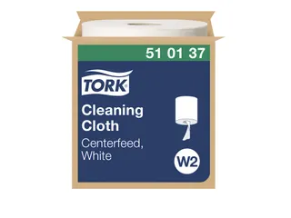 Reiningingsdoek Tork W1 herbruikbaar nonwoven 400 vel wit 510137 - 1