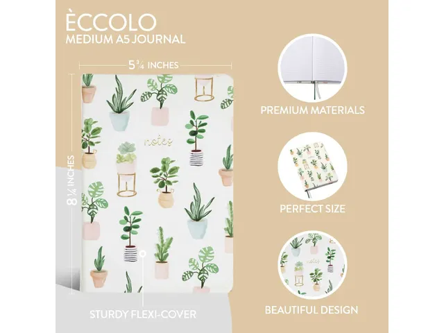 Notitieboek Èccolo Succulent lijn ca.15x20cm 80gr. 256pag.