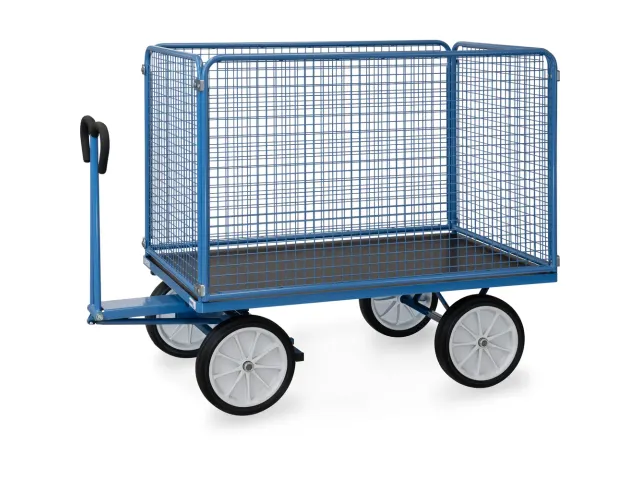 Handtrekwagens 6445v 1000kg 1600x900mm Draadgaas Wanden Massief Rubber