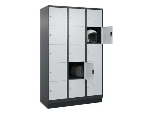 lockerkast,HxBxD 1950x1200x500mm,3x5vakken,vak B 400mm,cil.-slot