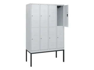 dubbeldekse locker,HxBxD 1950x1200x500mm,4x2vak.,vak B 300mm,cil.-slot - 2