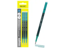 Gelschrijvervulling Online Magixx medium turquoise blister à 3 stuks