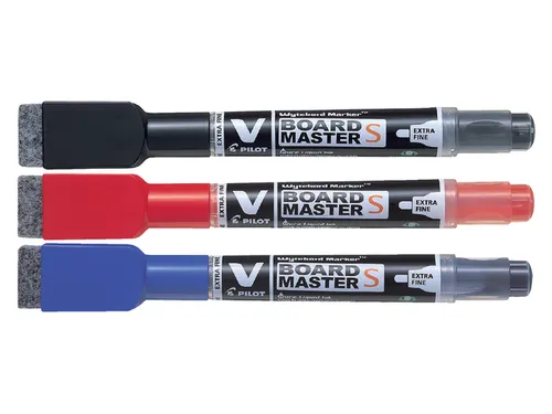 Whiteboardmarker Pilot V-Board Master S met Wisser Extra Fijn Zwart