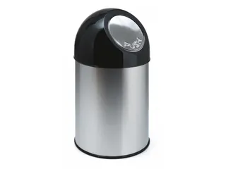 Afvalbak Met Pushdeksel 30 Liter RVS Zwart - 1