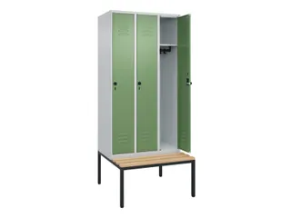 Dekenkist Classic+ 3 vakken 30cm 212x90x81.5cm Lichtgrijs/Groen - 2