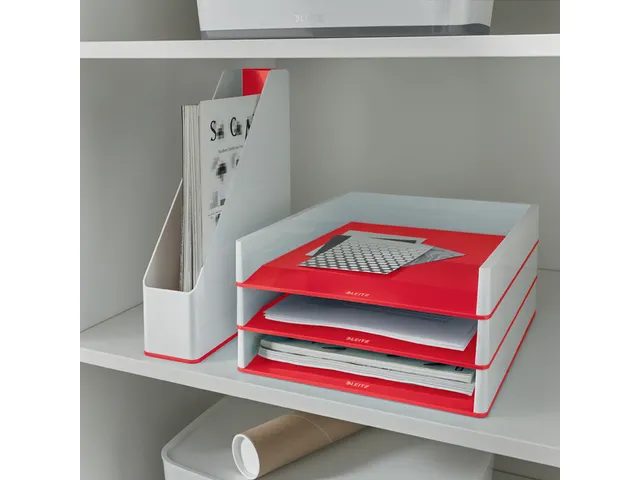 Brievenbak Leitz WOW A4 wit/rood