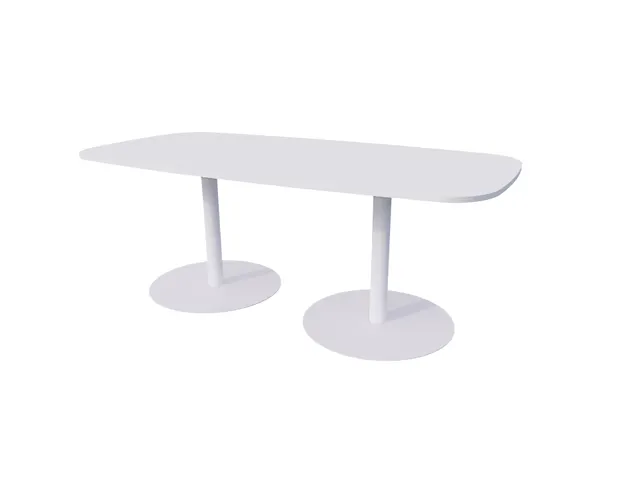 Linesto vergadertafel 200x100 deens ovaal krijtwit 25mm wit