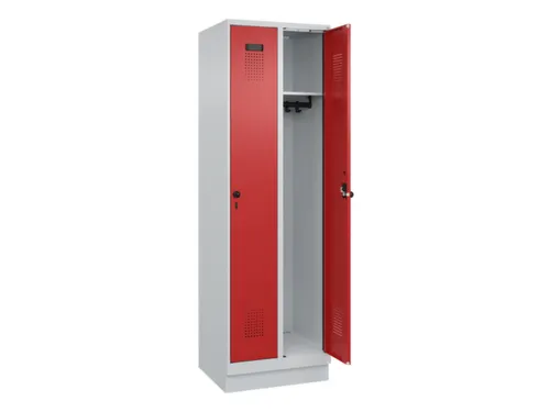 locker,HxBxD 1950x600x500mm,2vak,vak B 300mm,draaigrendel,sokkel
