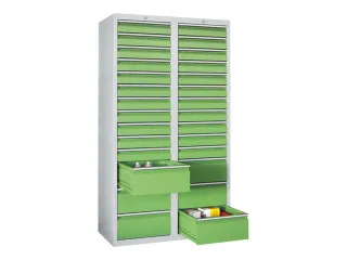 ladekast HxBxD 1800x1000x500mm 28laden RAL7035 front RAL6011 - 2