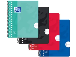 Collegeblok Oxford School A5+ 17-gaats 80vel assorti - 5