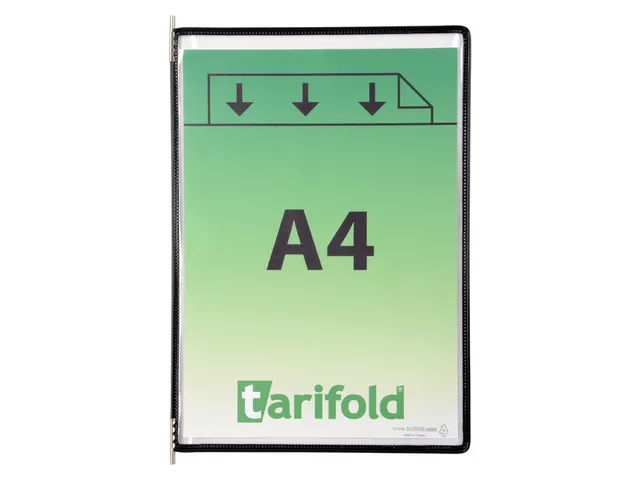 Zichtpaneel Tarifold A4 verticaal 230x343mm Zwart 10 stuks