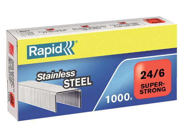 Nieten Rapid 24/6 RVS super strong 1000 stuks | NietmachineWinkel.nl