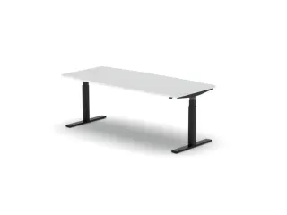 Elektrisch ihv Vergadertafel Vatvorm 2000x800mm Zwart+ Wit Blad - 1