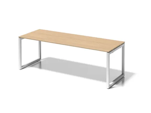 bureau,HxBxD 740x2200x800mm,blad esdoorn,sledeframe verkeerswit