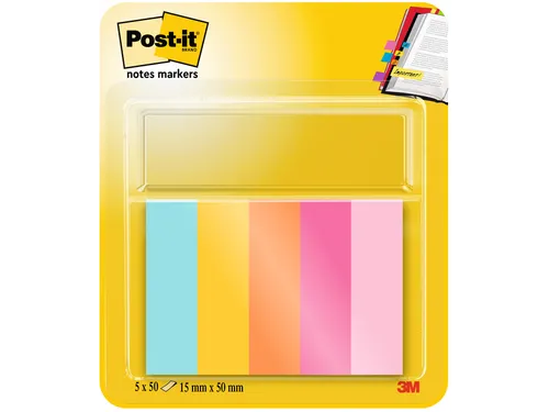 Markeerstrook Post-it 670 15x50mm Beachside 5 stuks