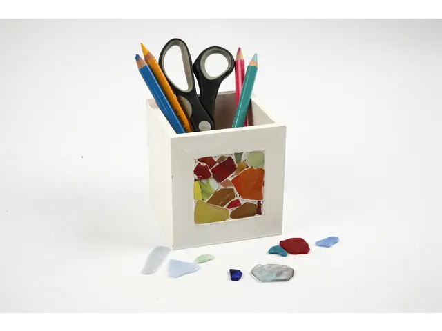Bac à crayons ccadre inclus Creativ Company 10x10x10cm bois
