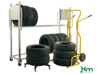 bandentrolley,draagverm. 120kg,laadvl. Ø 650mm,laad H 130mm,zwart - 2