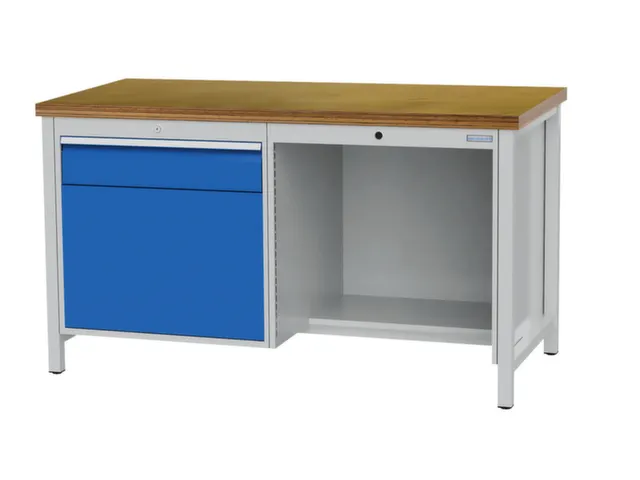 werkbank,HxBxD 860x1500x750mm,onderstel RAL9005,fronten RAL9005