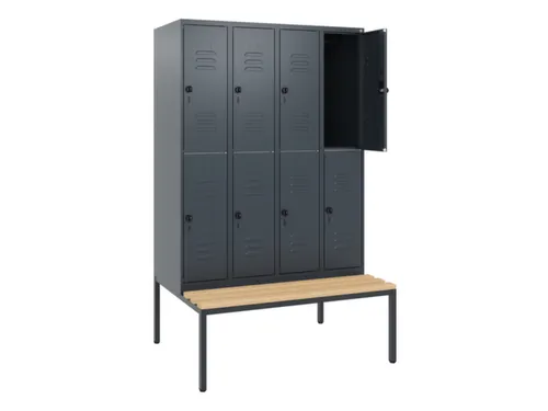 Dubbeldekse dekenkist,HxBxD 1950x1200x815mm,4x2vak.,vak B 300mm