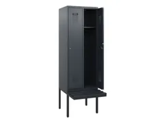 locker met bank,HxBxD 1950x600x815mm,2vak,vak B 300mm,cilinderslot