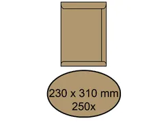 Envelop Akte 230x310mm 90gr Bruin Zelfklevend