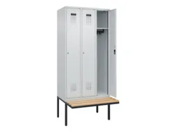 locker met bank,HxBxD 2120x900x815mm,3vak,vak B 300mm,cilinderslot