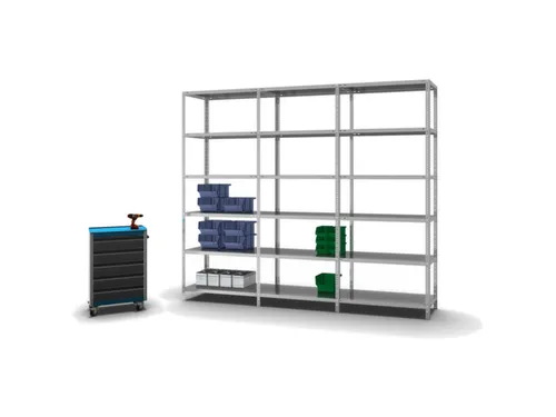 magazijnstelling,aanbouwveld,HxBxD 2500x1000x500mm,vaklast 200kg