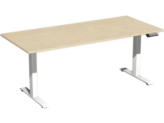 Elektrisch ihv bureau,HxBxD 630-1280x1800x800mm,blad esdoorn