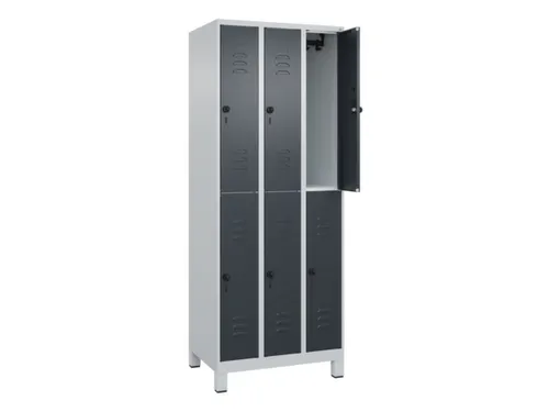 dubbeldekse locker,HxBxD 1950x750x500mm,3x2vak.,vak B 250mm