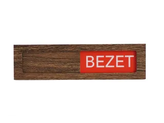 Premium Schuifbord Donker Houtlook Vrij Bezet Groen Rood 150x40mm - 3