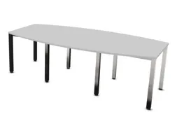 vergadertafel,HxBxD 740x2400x1200mm,vatvormig,MP-lichtgrijs