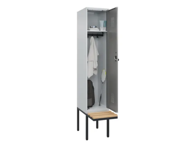 locker met bank,HxBxD 2120x400x815mm,1vak,vak B 400mm,draaigrendel