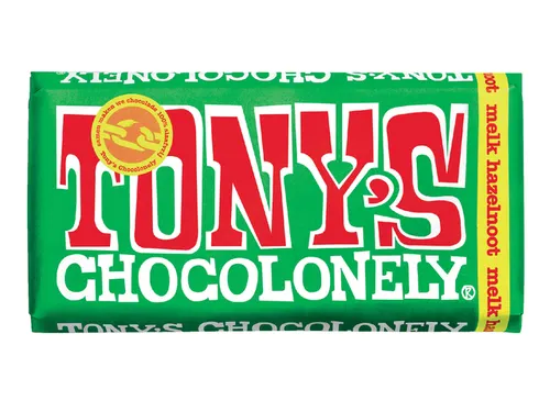 Chocolade Tony's Chocolonely reep 180gr melk hazelnoot